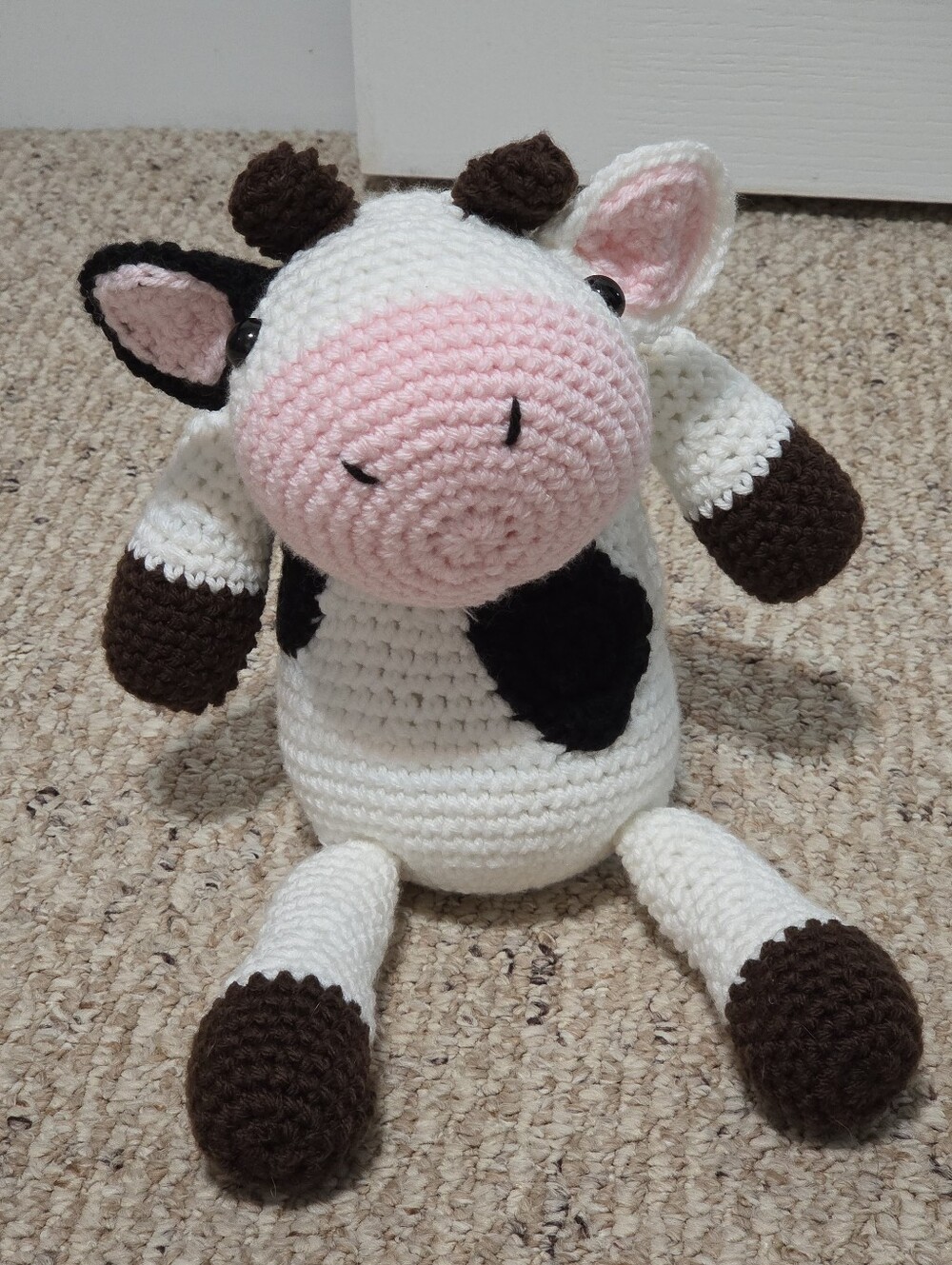 Hand Crafted Crochet Buford the Cow Plush